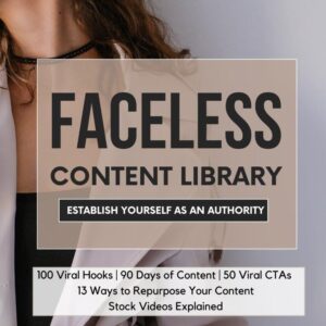 Faceless Content Prompt Library with PLR and MRR License: Your Ultimate Toolkit for Dominating Social Media Marketing Are you struggling to create engaging content that captivates your audience and drives results? The "Faceless Content Prompt Library" is your go-to solution for establishing yourself as a social media authority, even if you're starting from scratch. This viral eBook is specifically designed to empower beginners and seasoned marketers alike, providing you with a treasure trove of content ideas that will keep your audience hooked.